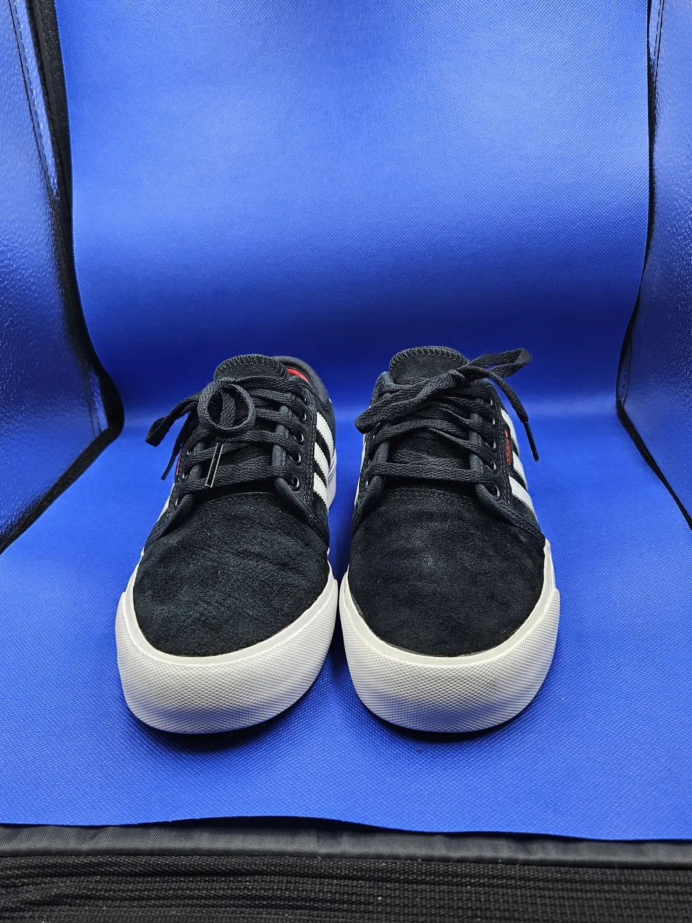 adidas Black Suede Sneakers with White Sole and Three Stripes
